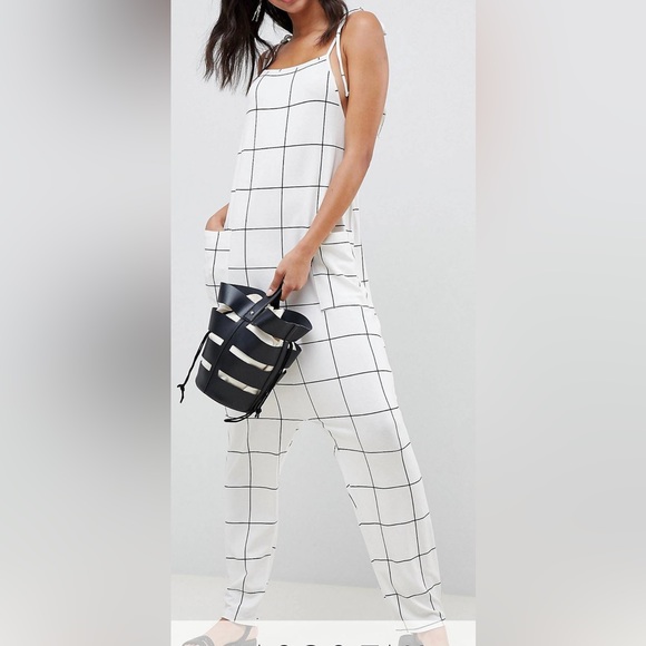 White check print jumpsuit - Picture 3 of 4
